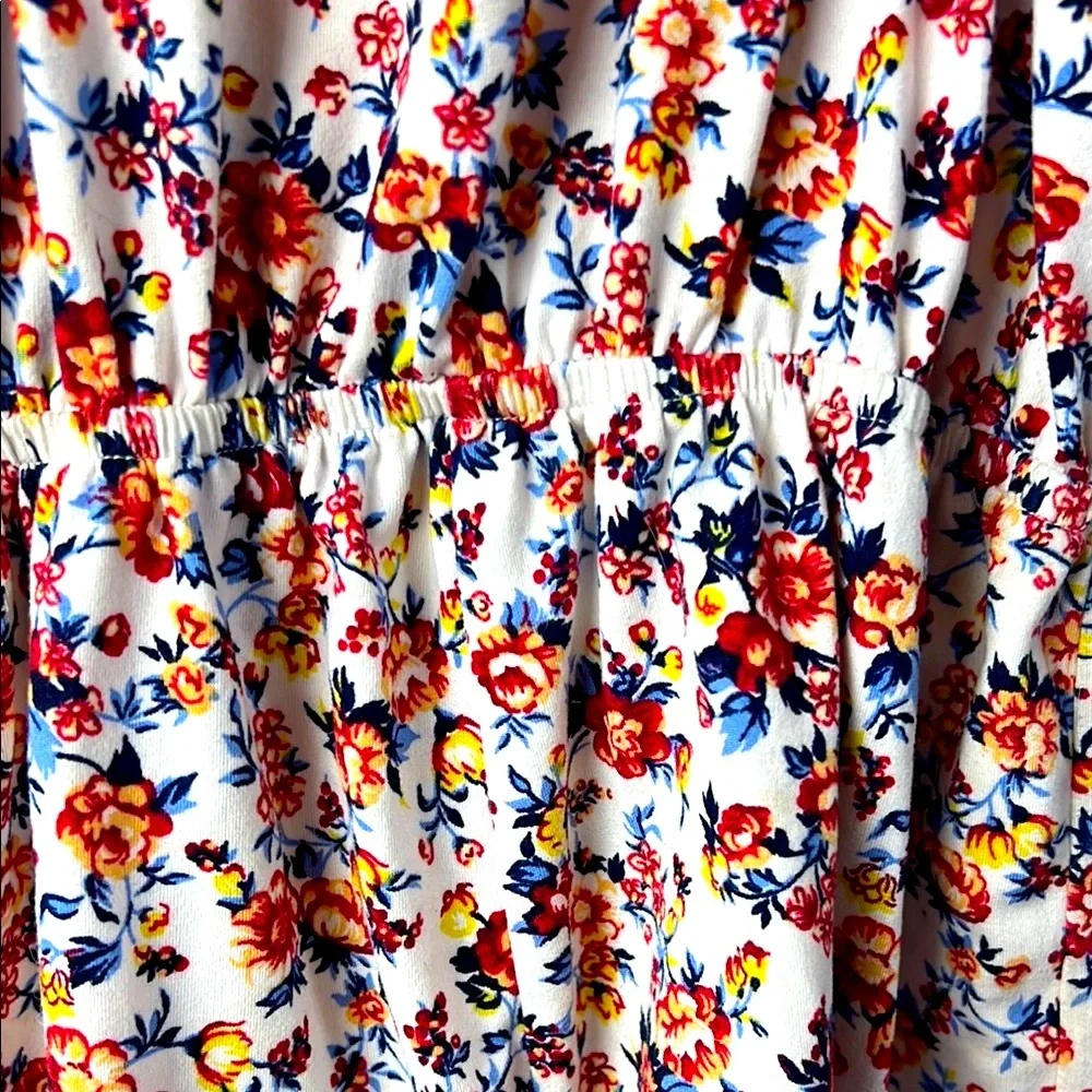 Floral Kids Romper with Sailor Style Yellow Buttons - Picture 4 of 5